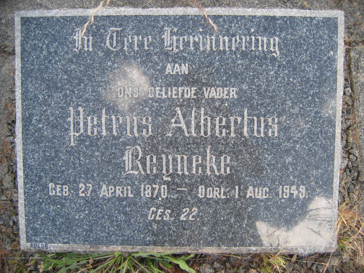 REYNEKE Petrus Albertus 1870-1949