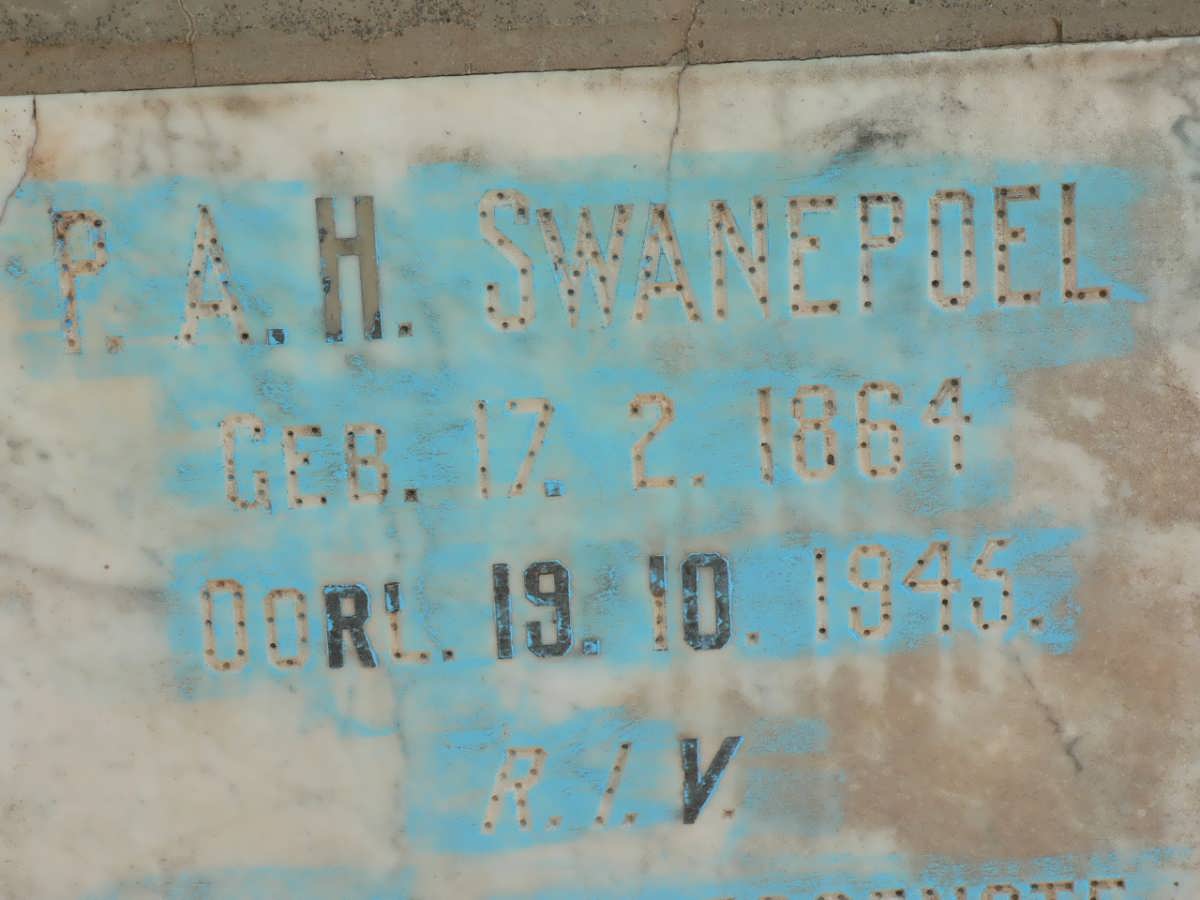 SWANEPOEL P.A.H. 1864-1945
