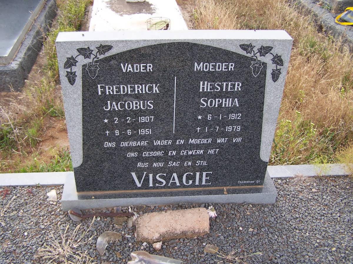 VISAGIE Frederick Jacobus 1907-1951 &amp; Hester Sophia 1912-1979
