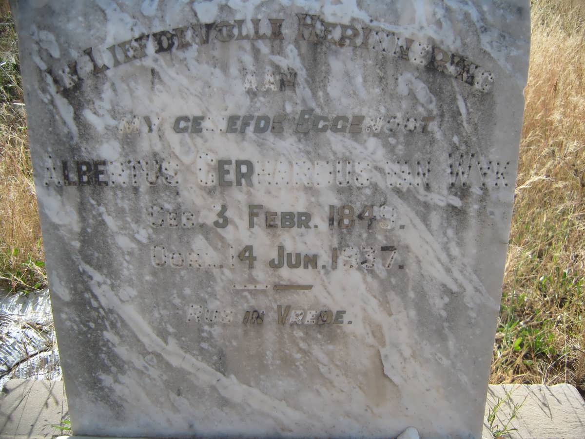 WYK Albertus Gerhardus, van 1849-1937