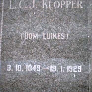 KLOPPER L.C.J. 1849-1929 &amp; C.C. KRUGER 1850-1912