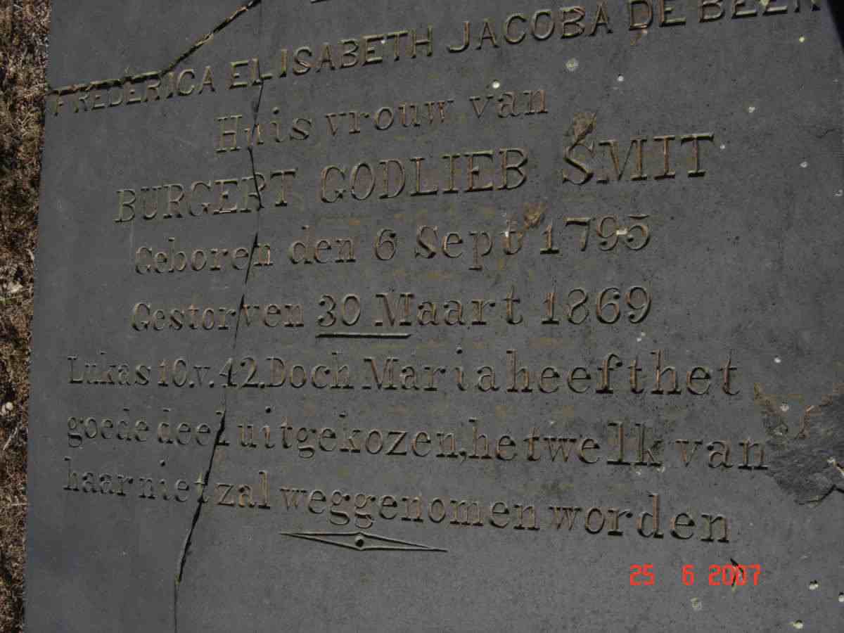 SMIT Frederica Elisabeth Jacoba nee DE BEER 1795-1869