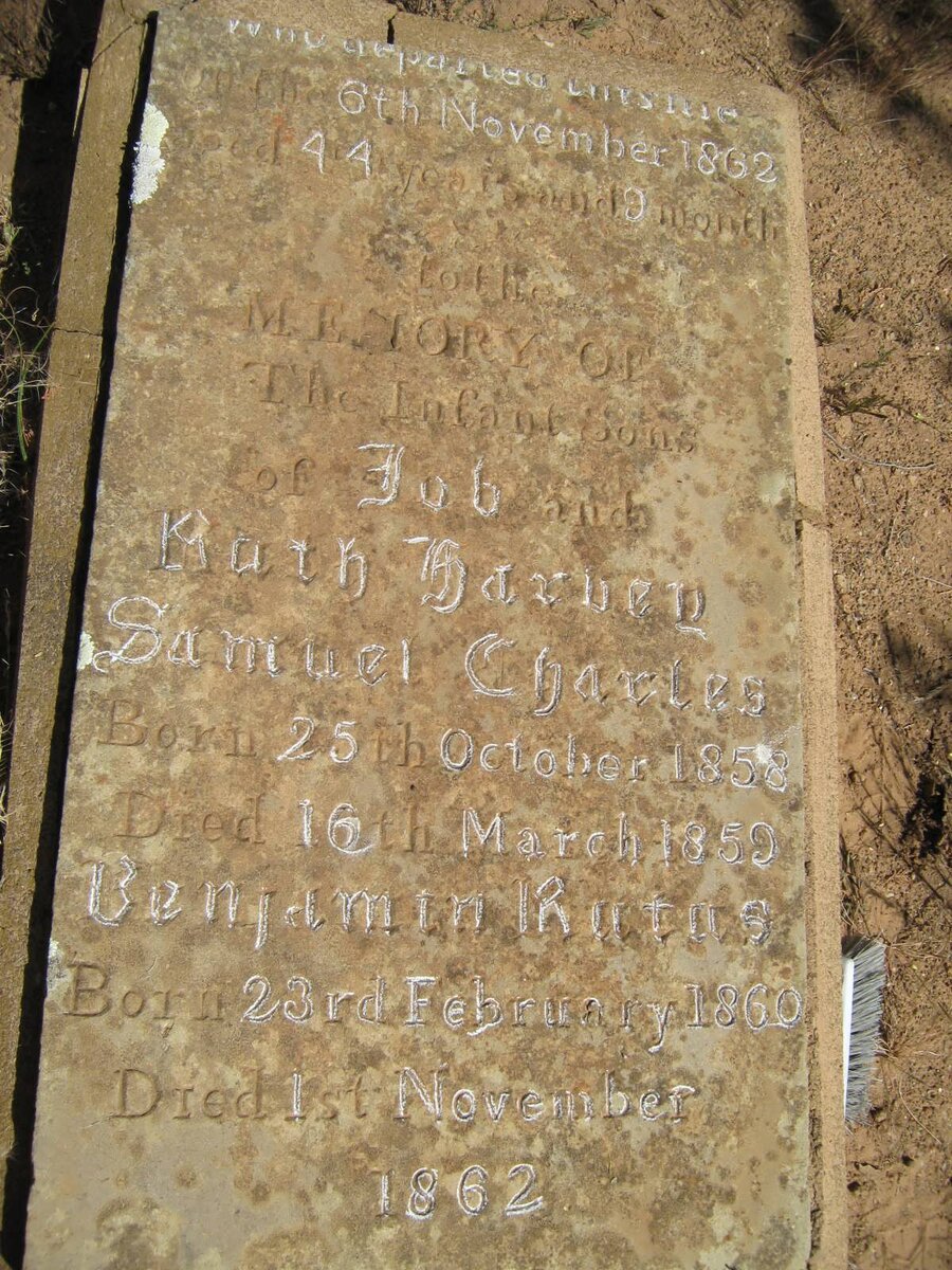 HARVEY Ruth -1862 :: HARVEY Samuel Charles 1858-1859 :: HARVEY Benjamin Rufus 1860-1862