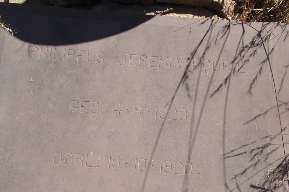 FOURIE Philippus Jeremia 1920-1920