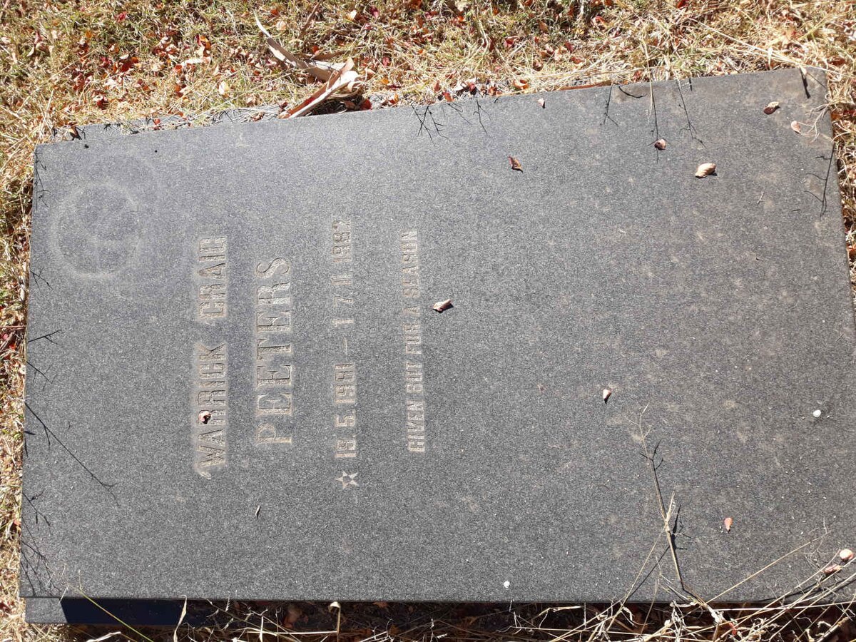 PEETERS Warrick Craig 1981-1982