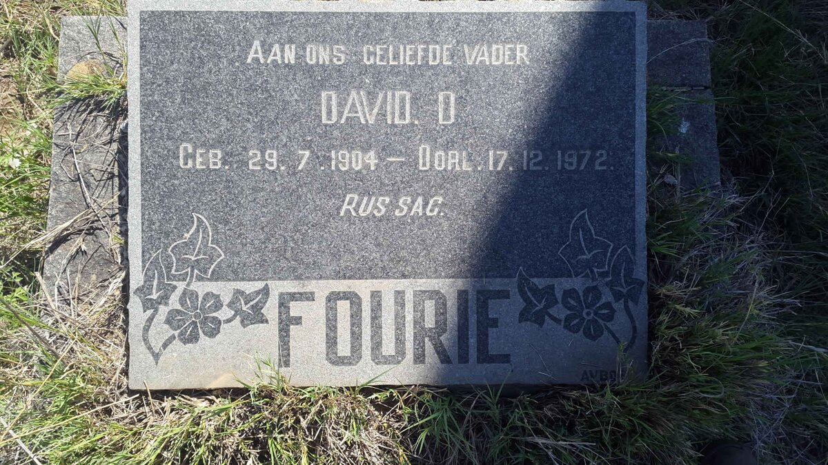 FOURIE David D. 1904-1972