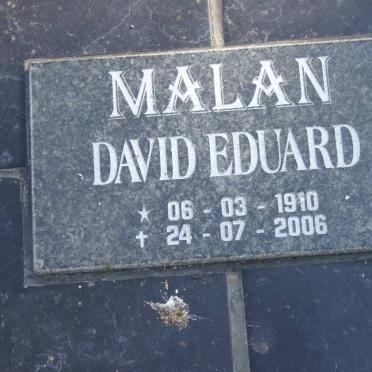 MALAN David Eduard 1910-2006