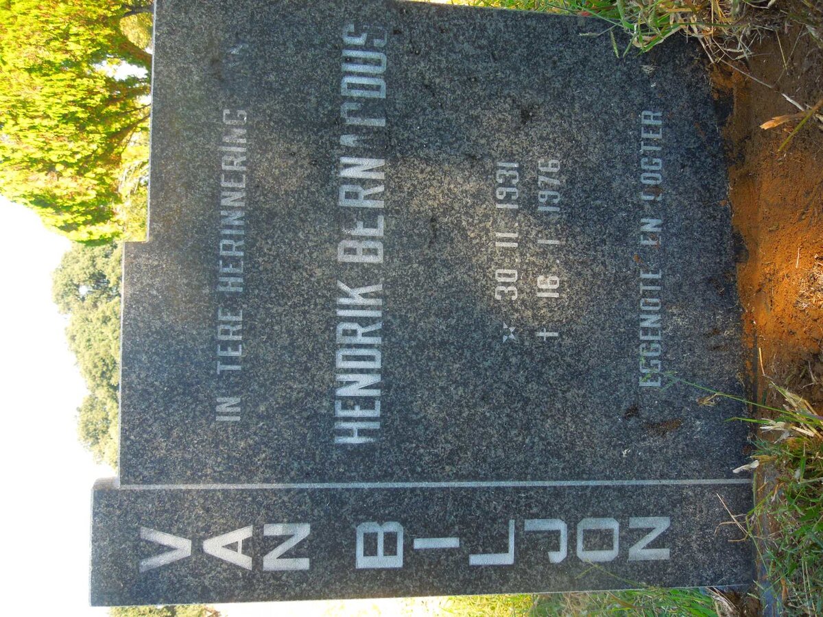 BILJON Hendrik Bernardus, van 1931-1976