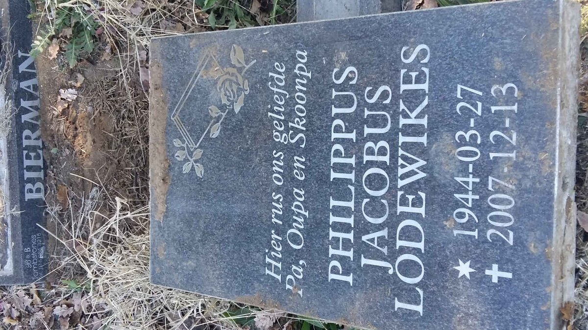 BIERMAN Philippus Jacobus Lodewikes 1944-2007