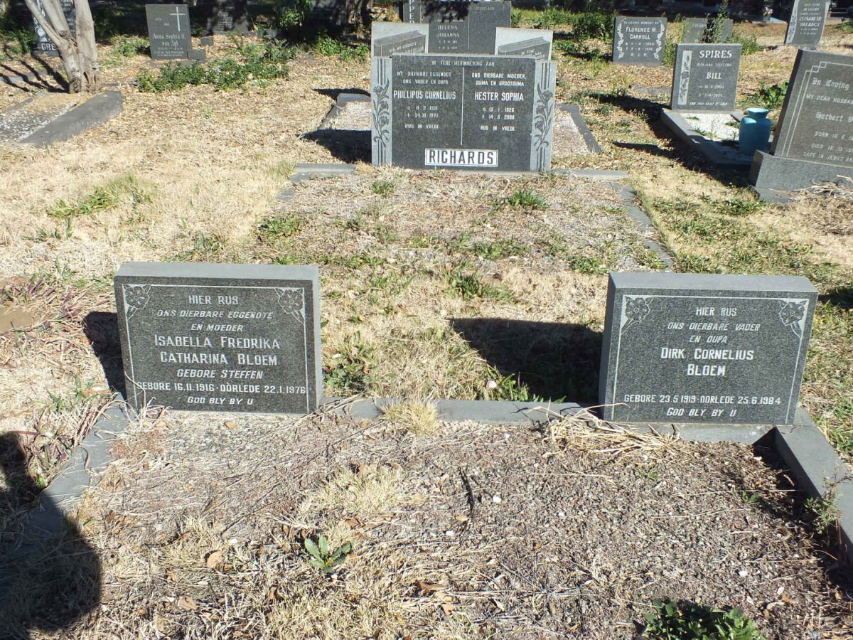 BLOEM Dirk Cornelius 1919-1984 &amp; Isabella Fredrika Catharina STEFFEN 1916-1976