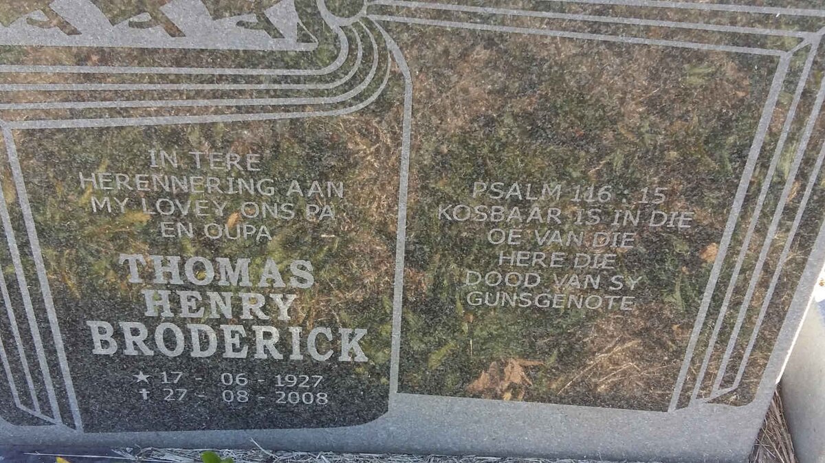 BRODERICK Thomas Henry 1927-2008