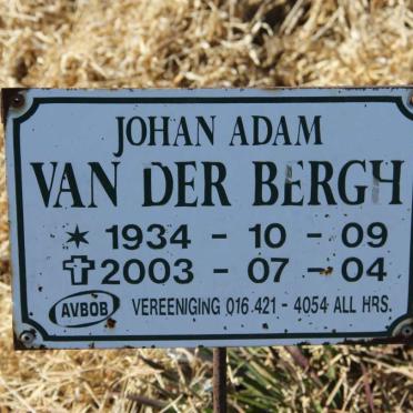 BERGH Johan Adam, van der 1934-2003