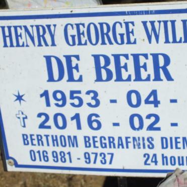 BEER Henry George Willem, de 1953-2016