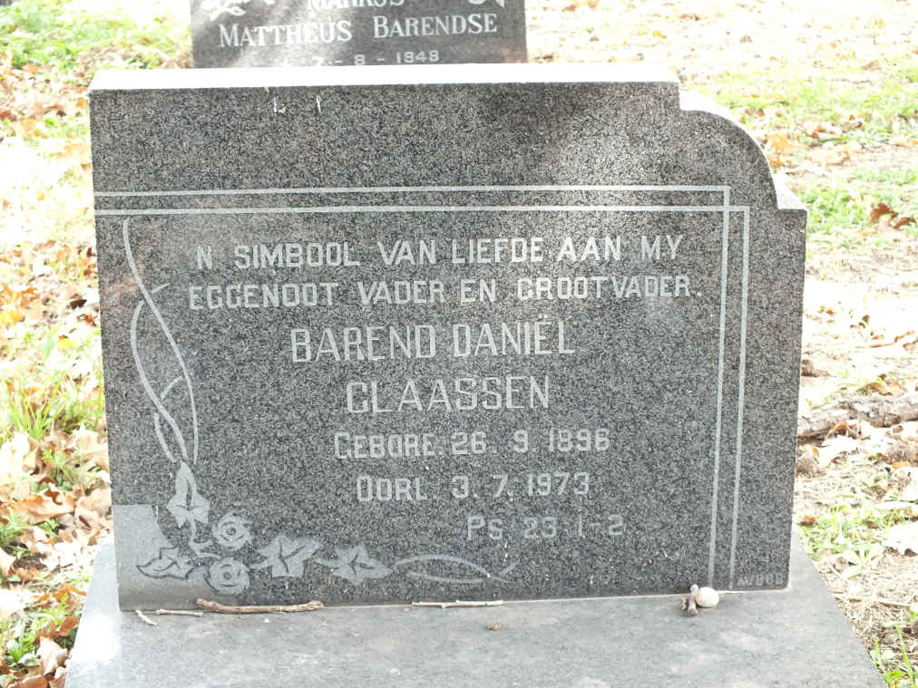 CLAASSEN Barend Daniël 1896-1973