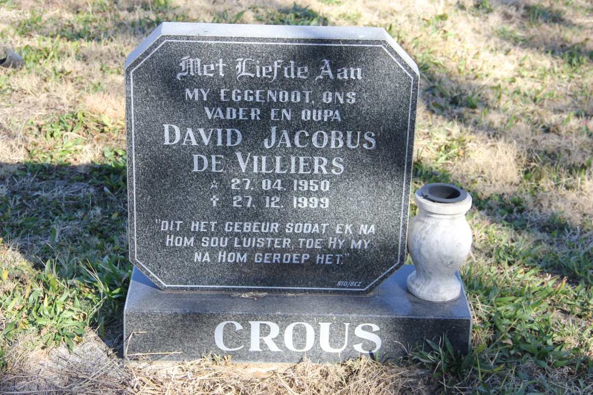CROUS David Jacobus de Villiers 1950-1999