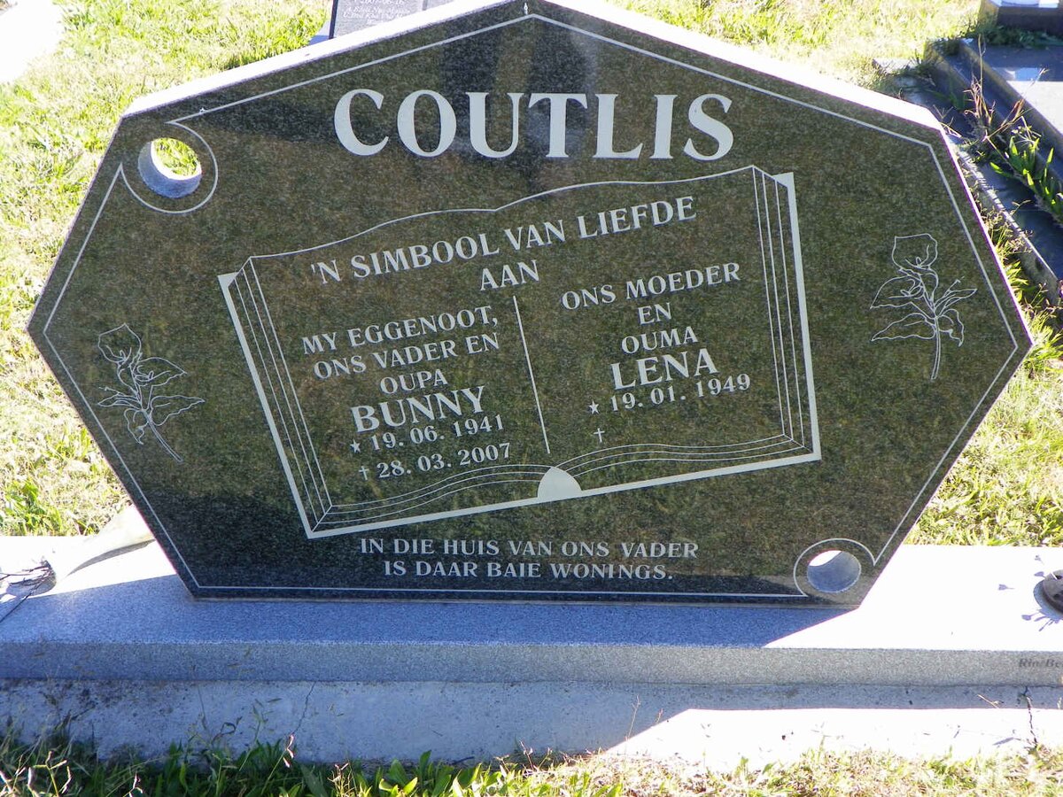 COUTLIS Bunny 1941-2007 &amp; Lena 1949-
