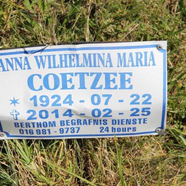 COETZEE Anna Wilhelmina Maria 1924-2014