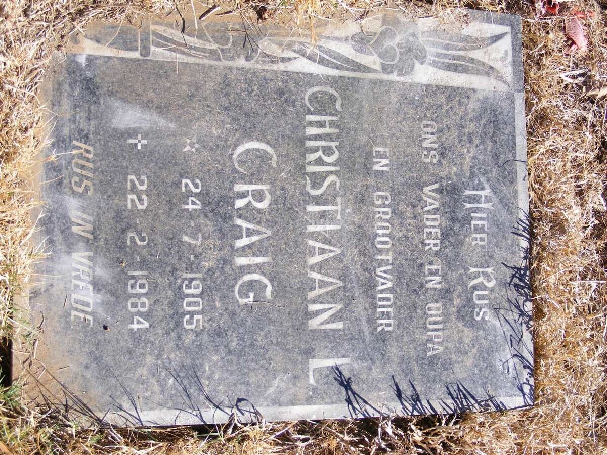 CRAIG Christiaan L. 1905-1984