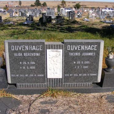 DUVENHAGE Theunis Johannes 1905-1980 &amp; Alida Berendina 1916-1992