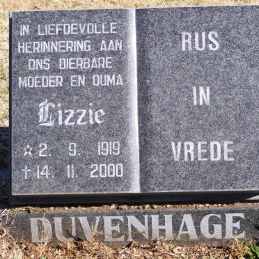DUVENHAGE Lizzie 1919-2000