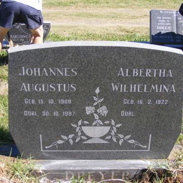 DREYER Johannes Augustus 1908-1987 &amp; Albertha Wilhelmina 1922-