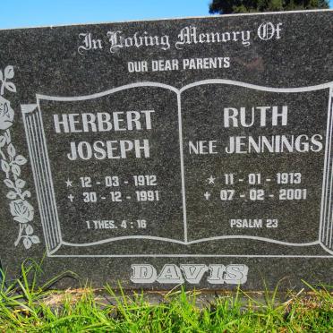 DAVIS Herbert Joseph 1912-1991 &amp; Ruth JENNINGS 1913-2001