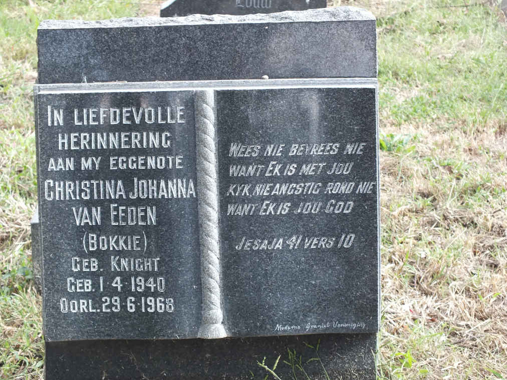 EEDEN Christina Johanna, van nee KNIGHT 1940-1968