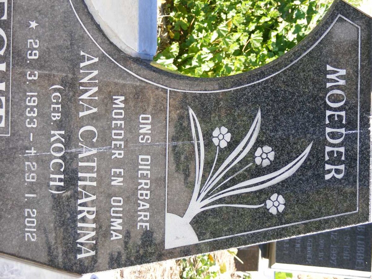 ENGELBRECHT Barend Jacobus 1928-1988 &amp; Anna Catharina KOCH 1933-2012