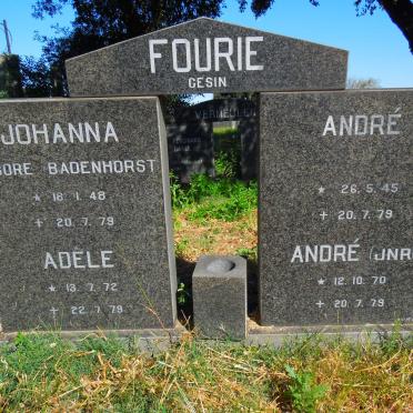 FOURIE André 1945-1979 &amp; Johanna BADENHORST 1948-1979 :: FOURIE André 1970-1979 :: FOURIE Adêle 1972-1979
