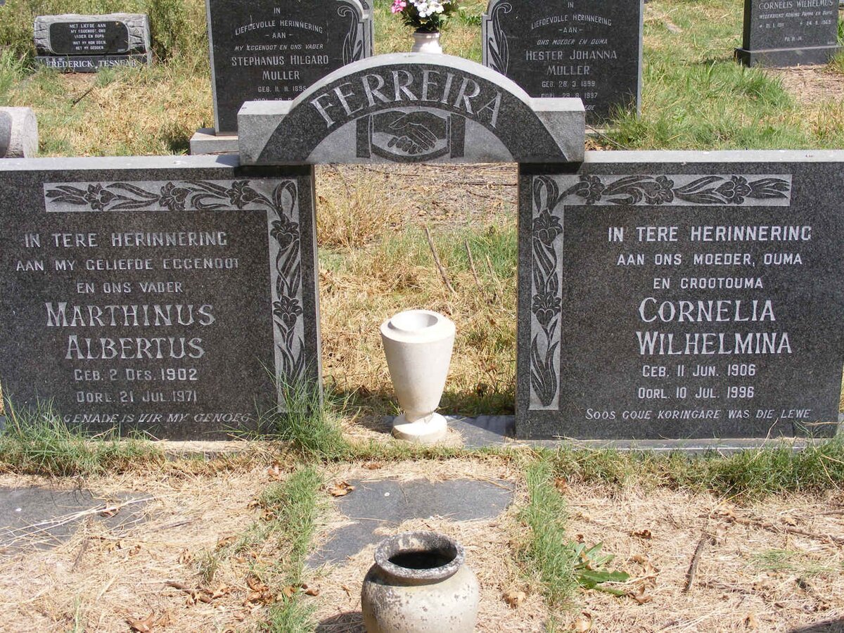 FERREIRA Marthinus Albertus 1902-1971 &amp; Cornelia Wilhelmina 1906-1996