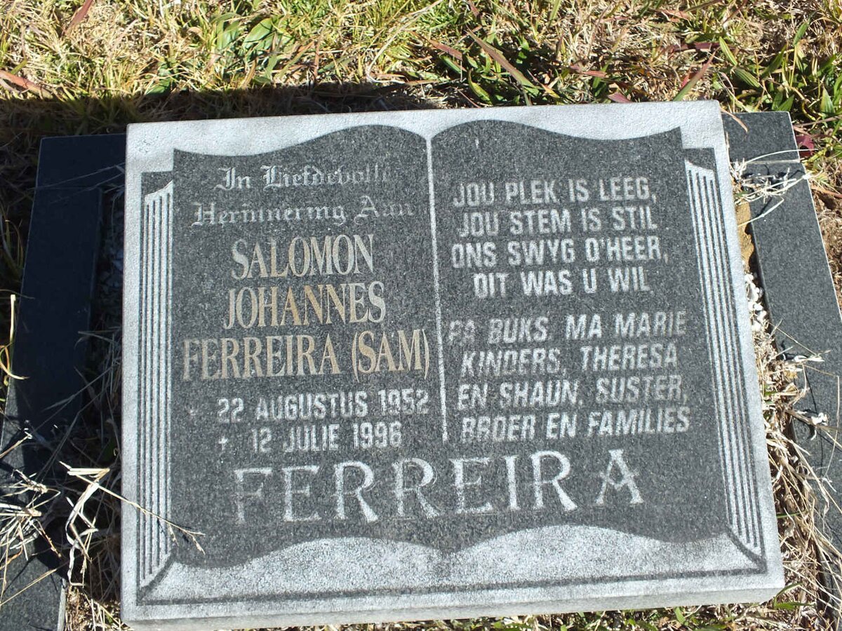 FERREIRA Salomon Johannes 1952-1996