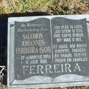 FERREIRA Salomon Johannes 1952-1996