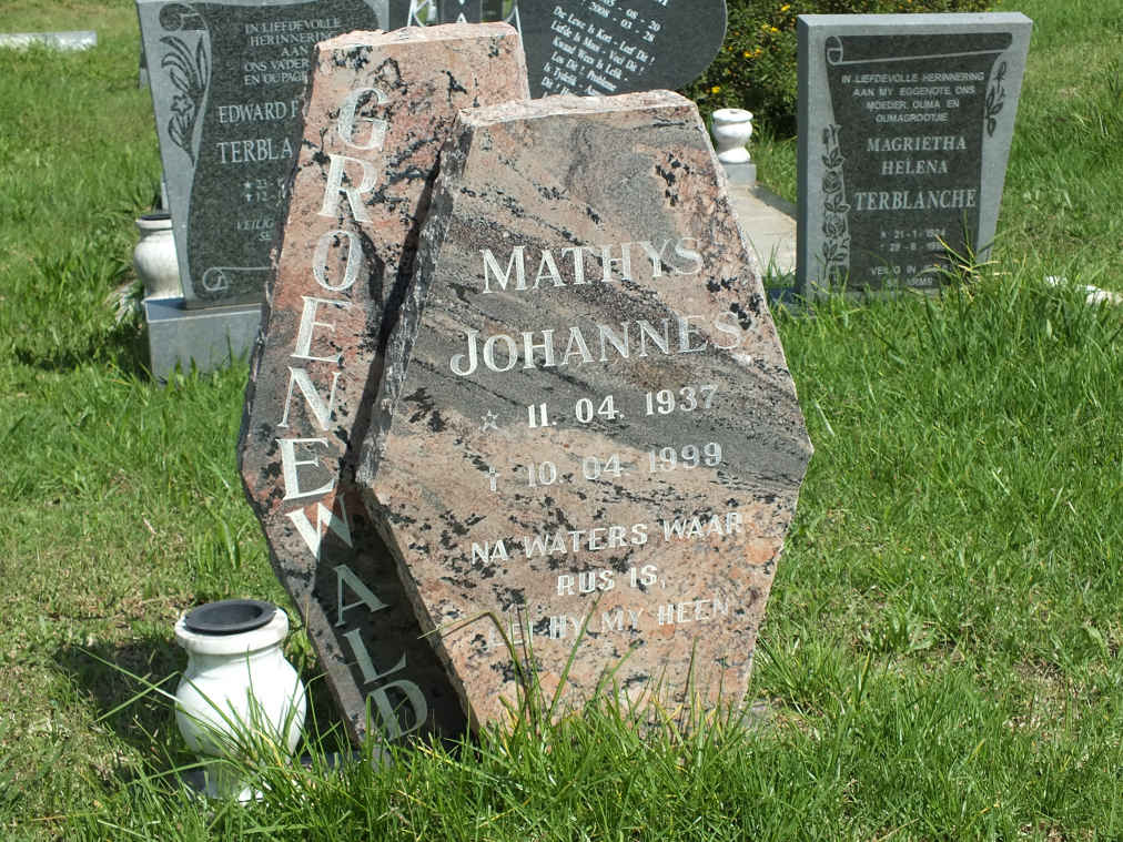 GROENEWALD Mathys Johannes 1937-1999