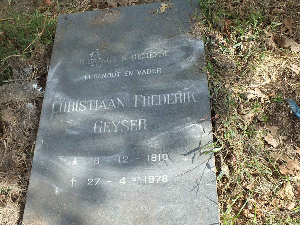 GEYSER Christiaan Frederik 1910-1976