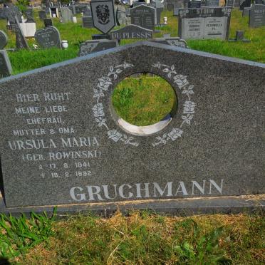 GRUCHMANN Ursula Maria nee ROWINSKI 1941-1992