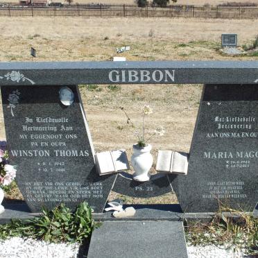 GIBBON Winston Thomas 1942-2001 &amp; Maria Maggel 1944-2011