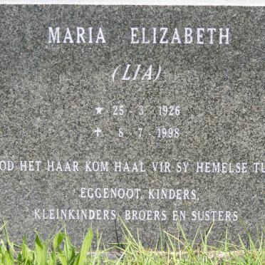 GRANGE Maria Elizabeth, le 1926-1998