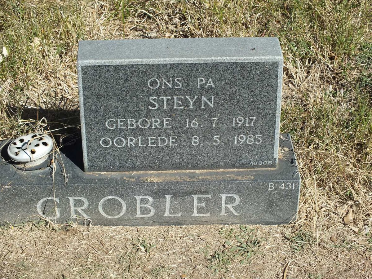 GROBLER Steyn 1917-1985