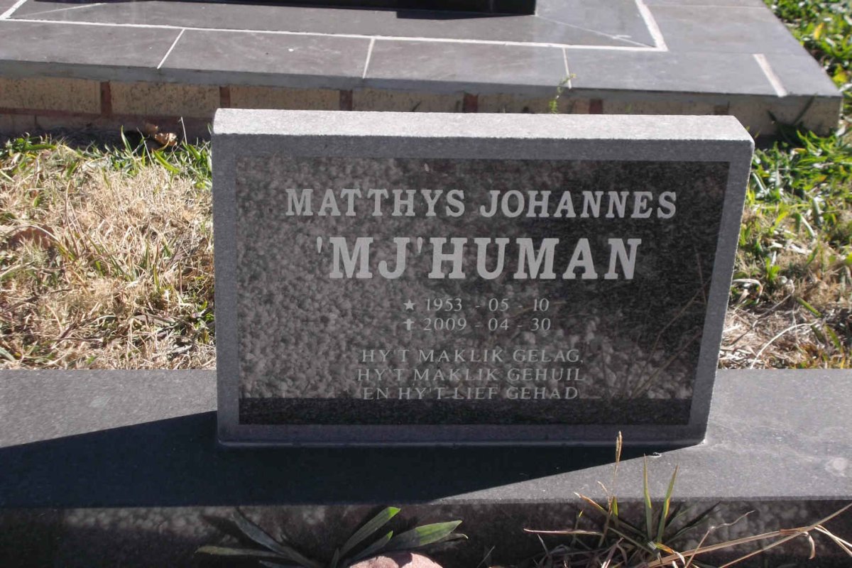 HUMAN Matthys Johannes 1953-2009
