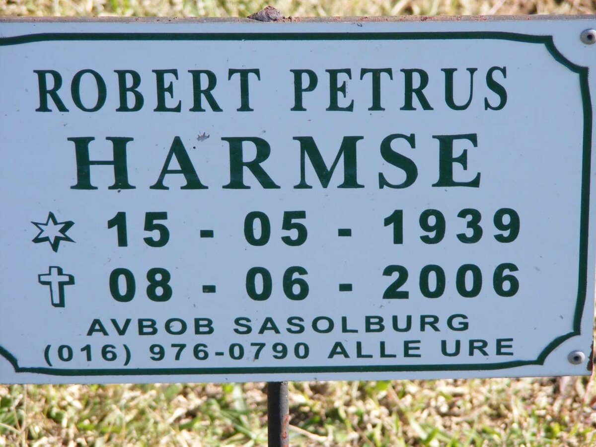 HARMSE Robert Petrus 1939-2006