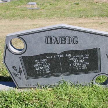 HABIG Nicholas Hendrik 1914-1999 &amp; Maria Catharina 1916-1992