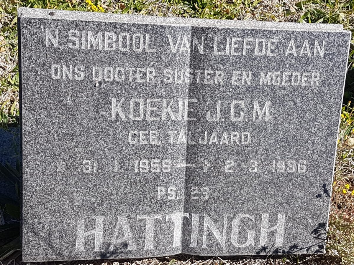 HATTINGH J.C.M. nee TALJAARD 1959-1986
