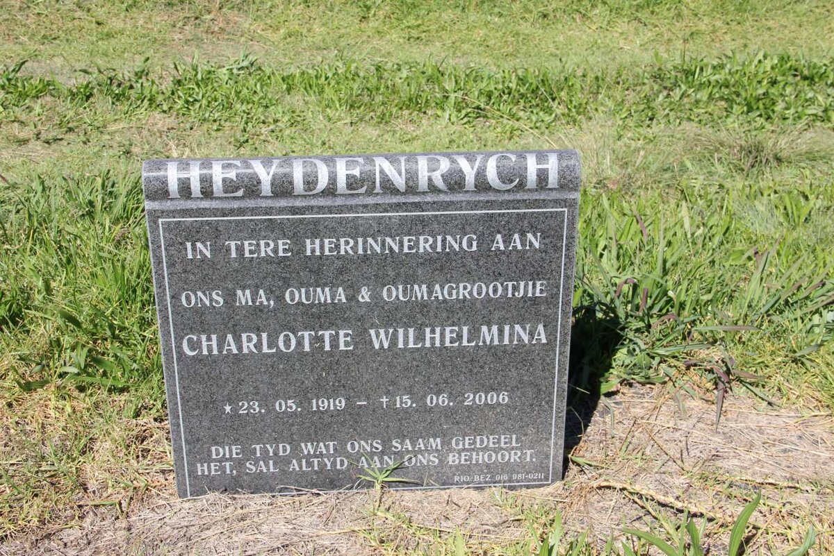 HEYDENRYCH Charlotte Wilhelmina 1919-2006