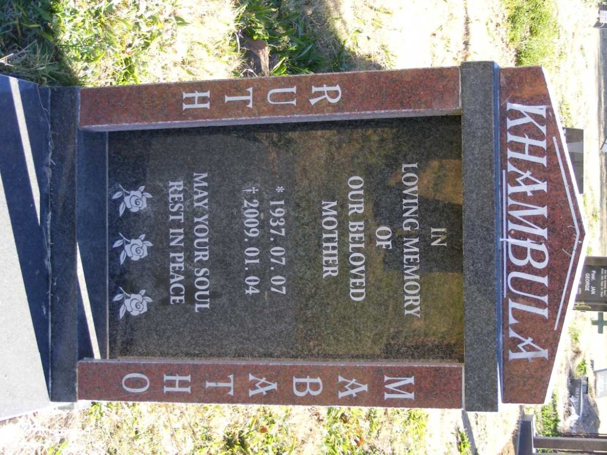 KHAMBULA Ruth Mabatho 1937-2009
