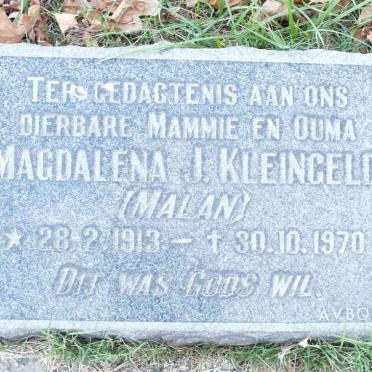 KLEINGELD Magdalena J. nee MALAN 1913-1970