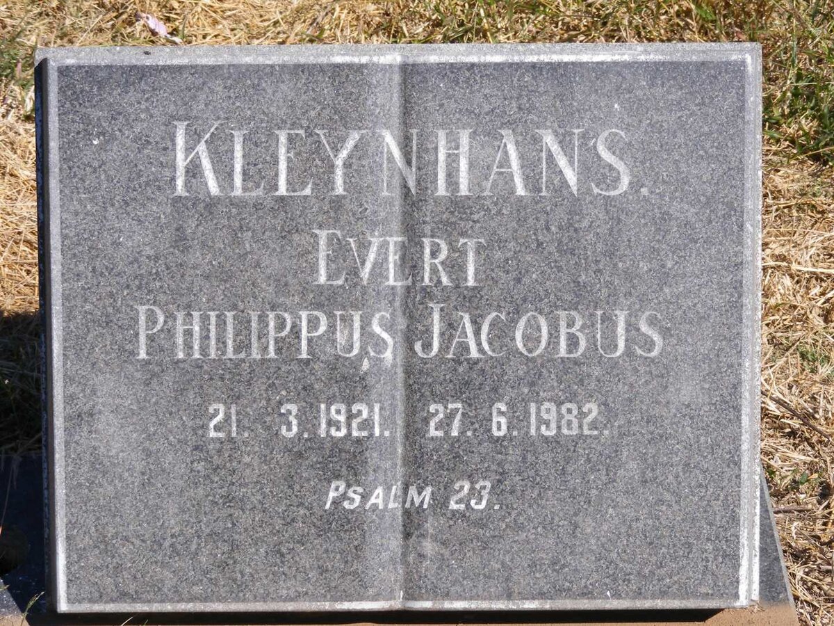 KLEYNHANS Evert Philippus Jacobus 1921-1982