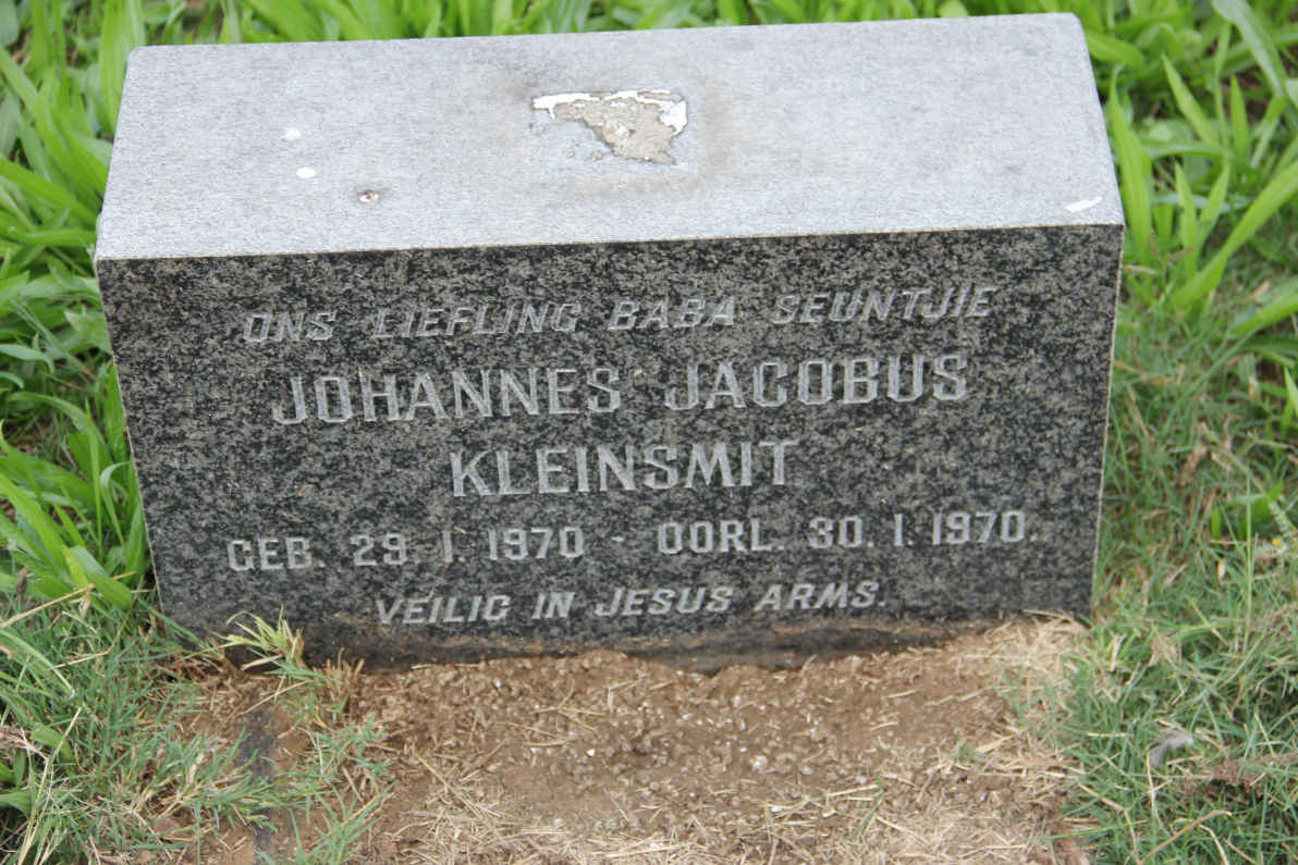 KLEINSMIT Johannes Jacobus 1970-1970