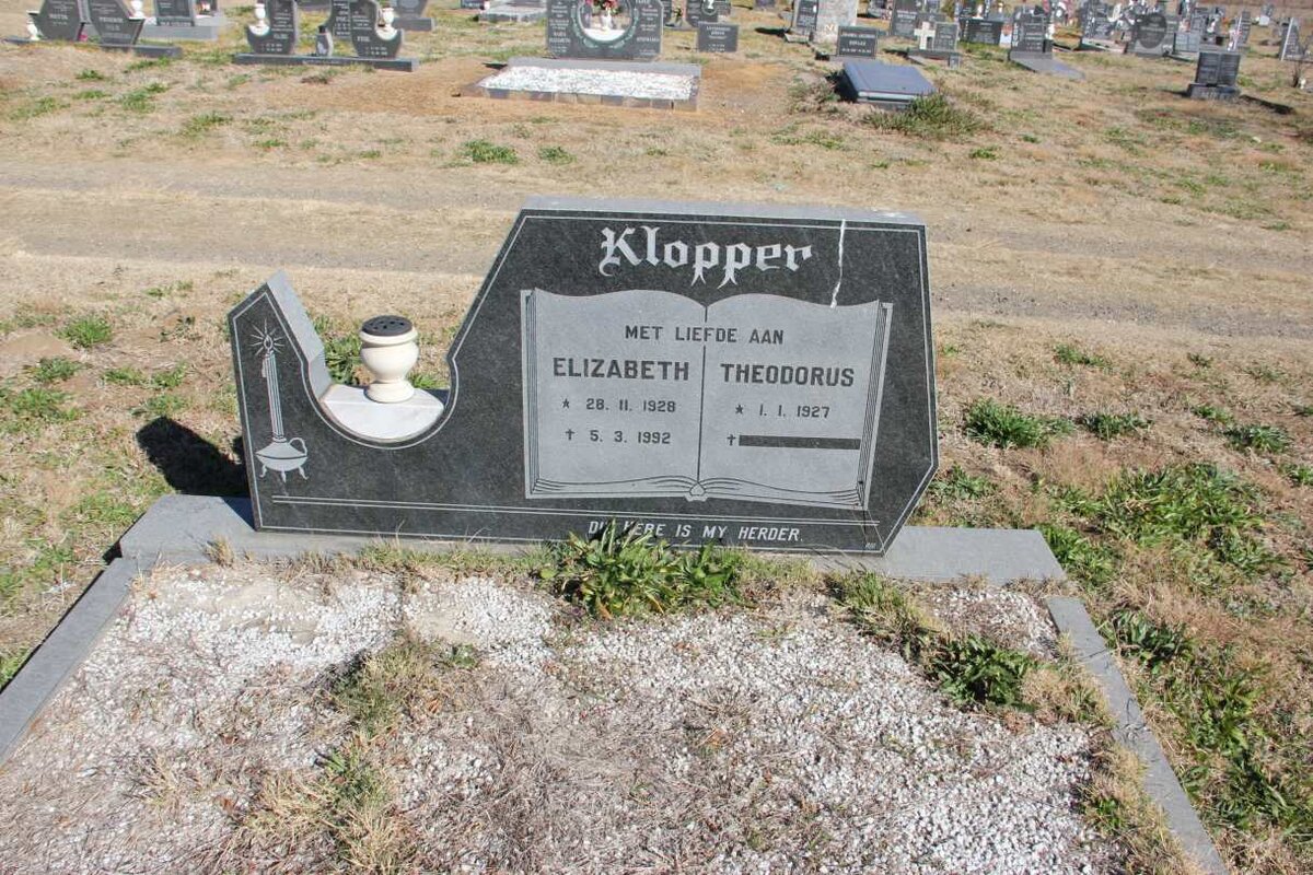 KLOPPER Theodorus 1927- &amp; Elizabeth 1928-1992