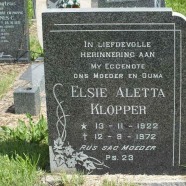 KLOPPER Elsie Aletta 1922-1972