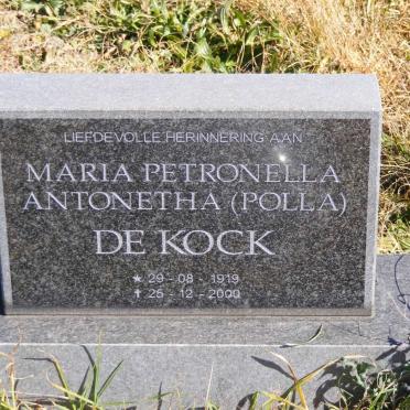 KOCK Maria Petronella Antonetha, de 1919-2000